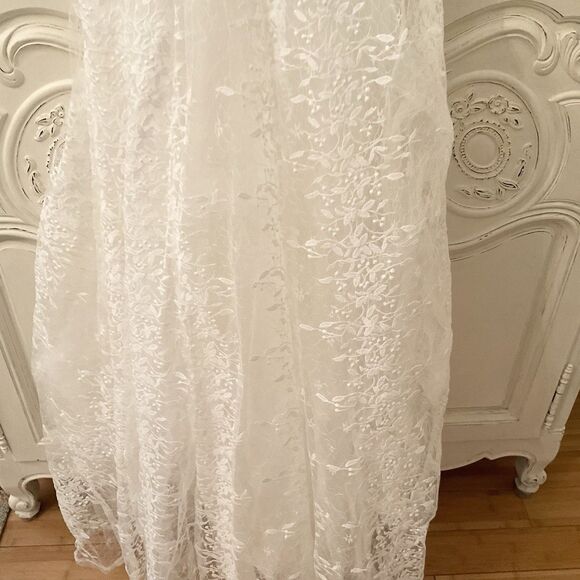 Lulus Sweetest Beloved Maxi Dress Women's L White Mesh Embroidered NWT - Picture 5 of 13